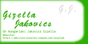 gizella jakovics business card